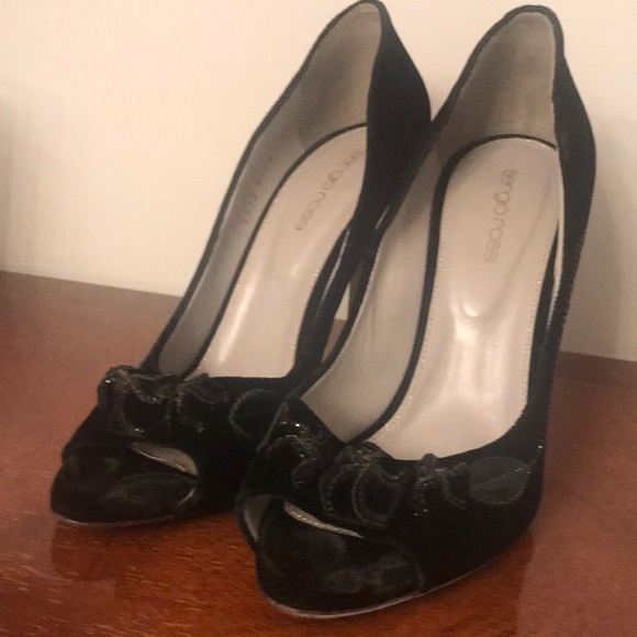 Sergio Rossi heels black velvet size 40 - Picture 2 of 8